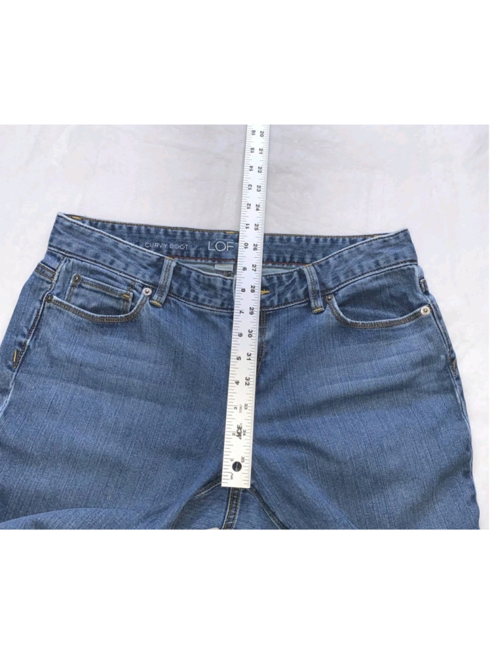 LOFT Curvy Boot Jeans Womens 10 Blue Medium Wash Mid Rise Bootcut Denim - Picture 8 of 10
